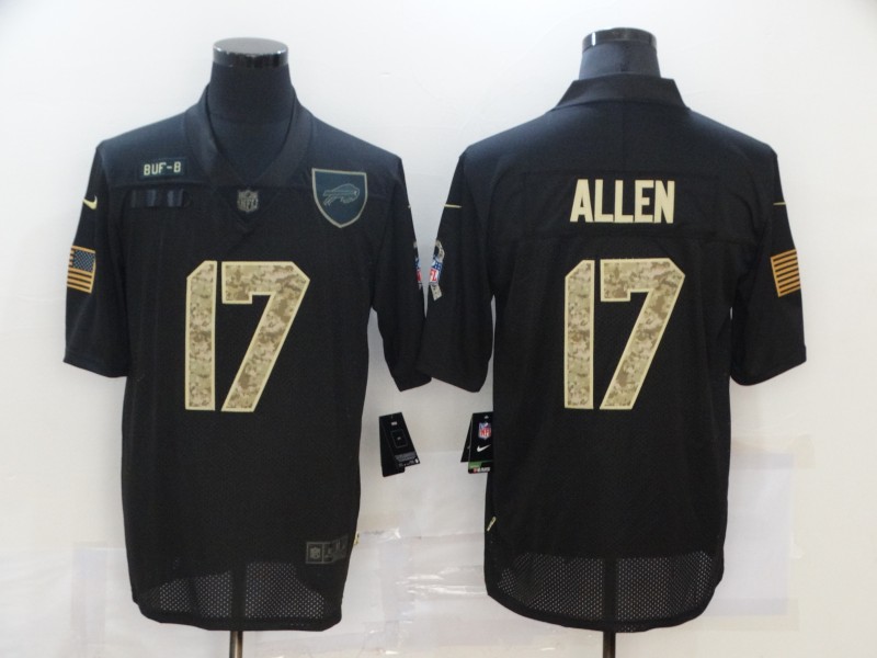 Men's Buffalo Bills #17 Josh Allen Black Jersey